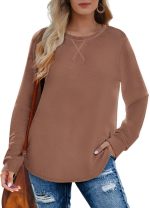 Fantaslook Plus Size Sweatshirts for Women Crewneck Casual Tunic Tops Loose Long Sleeve Shirts - Image 3